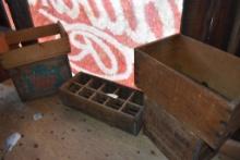 5 Antique Wooden Crates