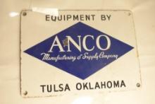 Equipment by Anco Manufacturing and Supply Co Porcelain Sign