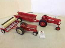 2 tractors drill seeder & spreader, Played w/condition