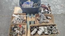 BOXES OF OIL PUMPS, THROTTLE BODY HOUSINGS & ENGINE INVENTORY