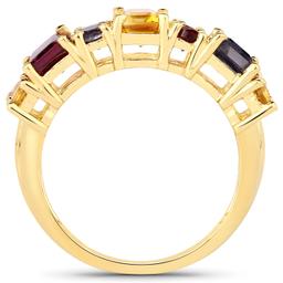 Plated 14KT Yellow Gold 2.68ctw Multi Color Gemstone Ring