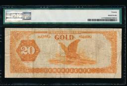 1882 $20 Gold Certificate PMG 20