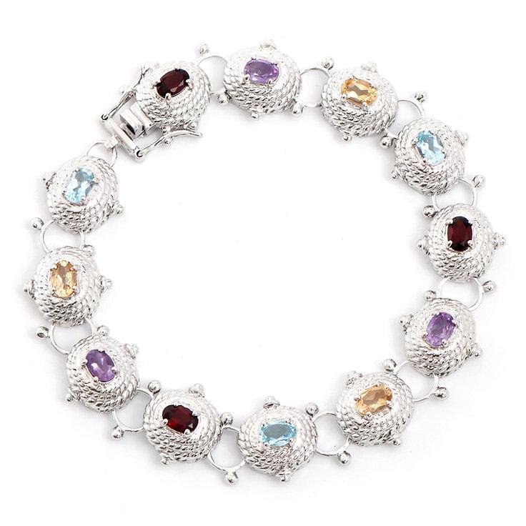 Plated Rhodium 5.75cts Multistone Bracelet