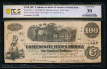 1862 $100 T-40 Confederate PCGS 30