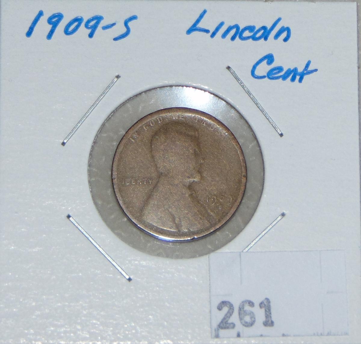 1909-S Lincoln Cent G-VG.