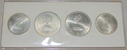 4pc. Canada 1976 Olympics Silver Set 4.3 Troy Oz.