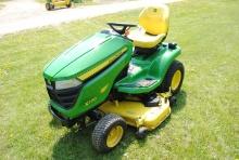 John Deere X390 Hydrostatic Mower with 48" Deck, 23HP gas engine, shows 123 hours, runs & drives, st