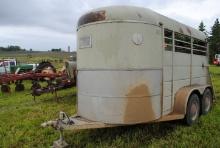 **T** 1989 6'x12' Calico Livestock Trailer, side access door, rear gate with slider, TITLED (Sales t