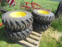 12-16.5 Tires On Wheels for NH/JD/CAT (set of 4)