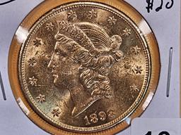 GOLD! Brilliant Uncirculated Plus 1898-S Gold Liberty Head Twenty Dollar