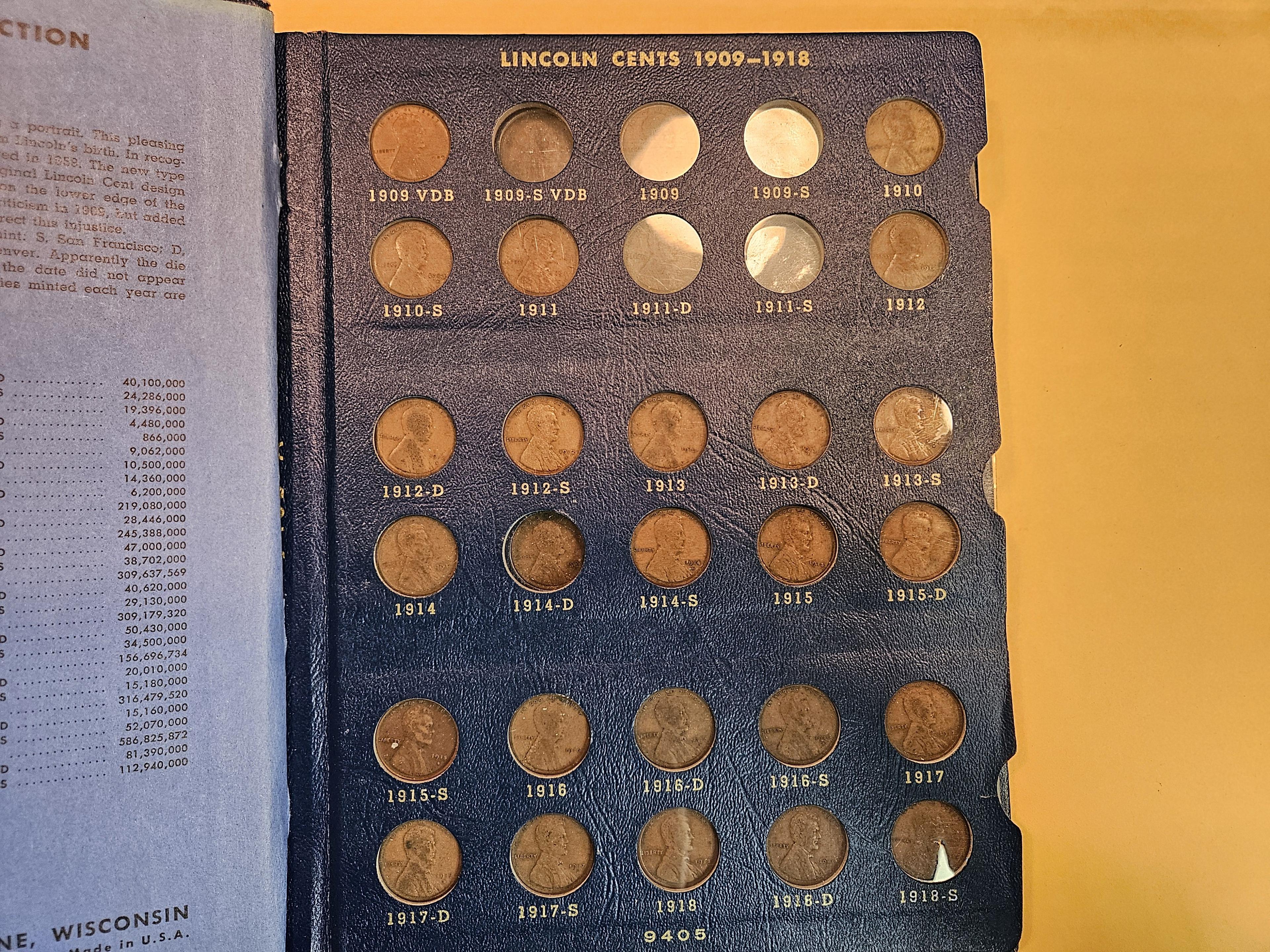 Mostly complete 1909 - 1940 Lincoln Wheat cent collection