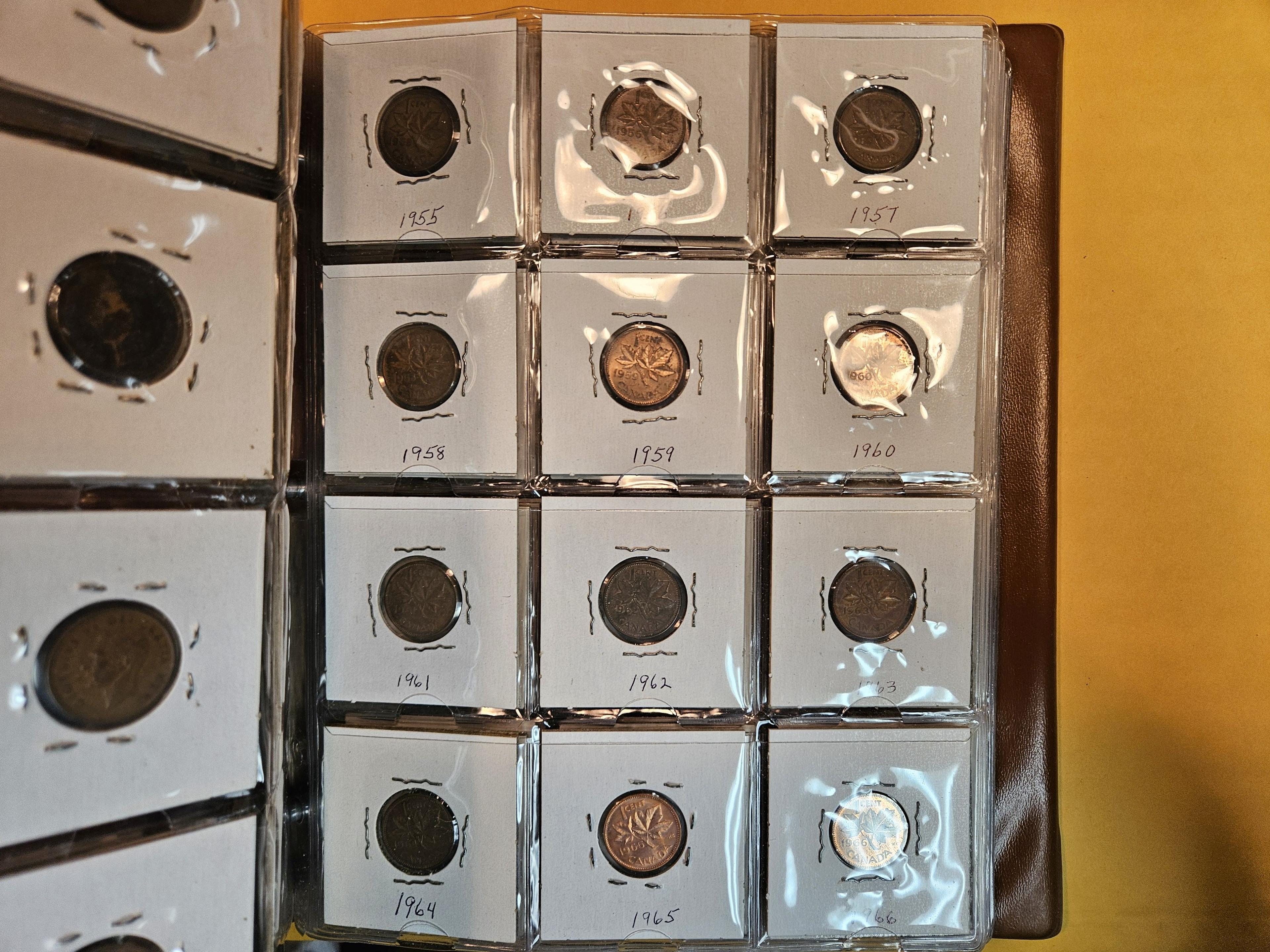 Album with partial collection of Canada small cents