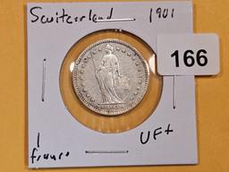 Better date 1901 Swizterland silver franc