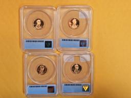 PERFECT SET! ANACS 2009 four-coin set in Proof 70 Deep Cameo