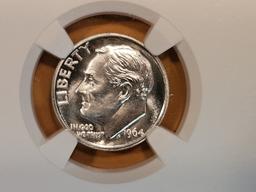 * NGC 1964 Roosevelt Dime in Proof 69