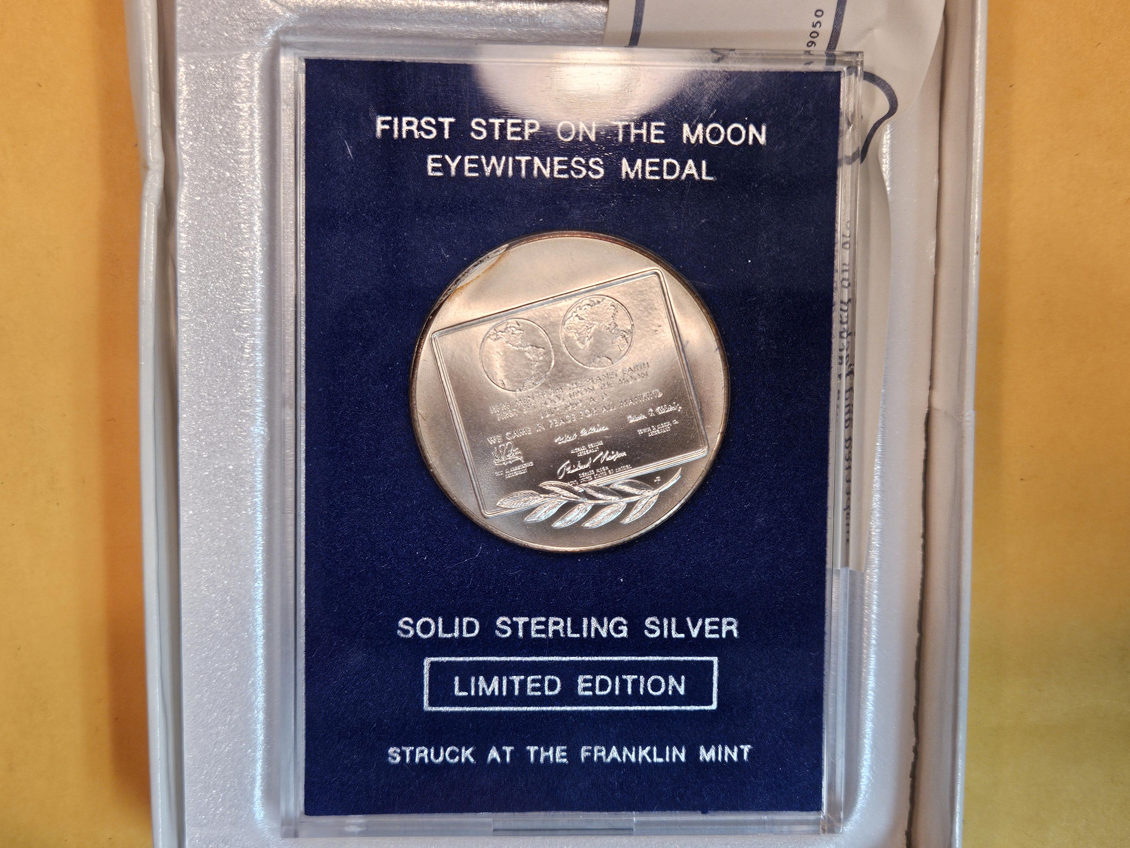First Step on the Moon Sterling Silver Medal