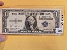 1935-G One Dollar Silver Certificate in Extra Fine plus