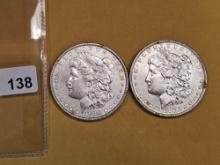 1886 and 1878 Morgan Dollars