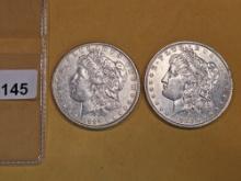 1889 and 1883-O Morgan Silver Dollars