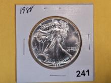 GEM Brilliant uncirculated 1988 American Silver Eagle