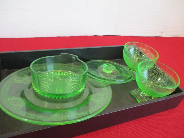 Uranium Glass Mixed Lot-5 Pieces