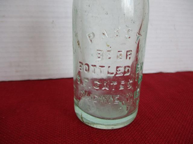 Pabst Beer Embossed S.F. Gates Co.  Bottle