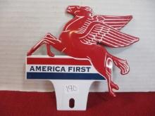 Mobilgas "America First" License Plate Topper