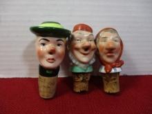 German Figural Bottle Toppers-Lot of 3