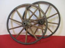 Pair of Early Wooden Wheels