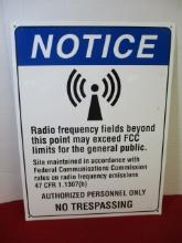 Radio Frequency Notice Sign