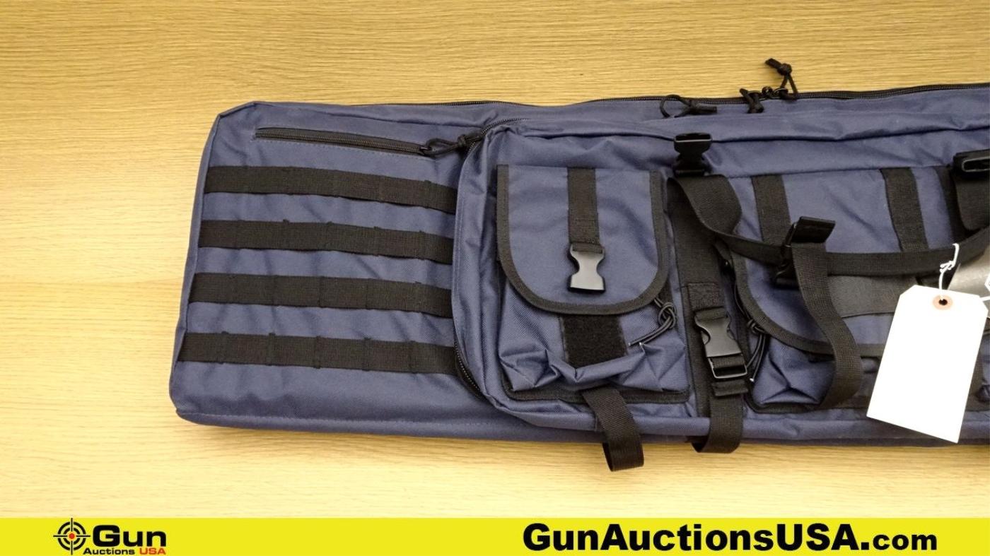VISM Gun Case. NEW. Blue and Black, Double, Tactical Rifle Case with External Storage Pockets. Inclu