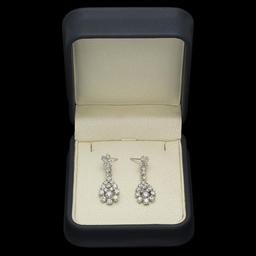 14K Gold 3.14ct Diamond Earrings