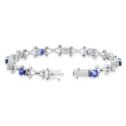 18K White Gold Setting with 3.23ct Sapphire and 0.20ct Diamond Bracelet
