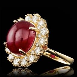 14K White Gold 9.33ct Ruby and 1.38ct Diamond Ring