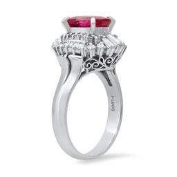 Platinum Setting with 2.16ct Pink Sapphire and 0.77ct Diamond Ladies Ring