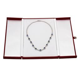 14k White Gold 7.94ct Sapphire 8.82ct Diamond Necklace