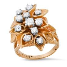 14K Yellow Gold Setting with 0.80ct Diamond Ladies Ring