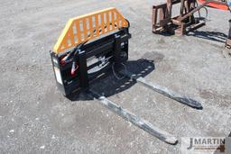 Set of 48'' skid mount hyd pallet forks