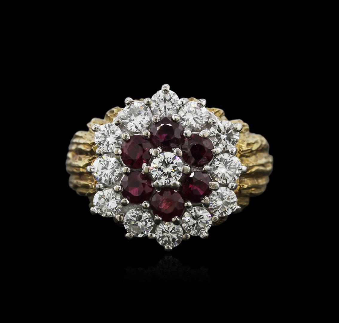 18KT Yellow Gold 1.26 ctw Ruby and Diamond Ring