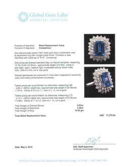 14KT White Gold 6.93 ctw Tanzanite and Diamond Ring