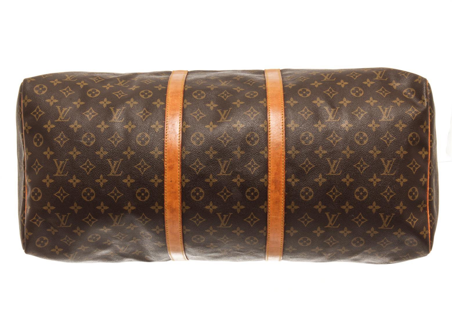 Louis Vuitton Brown Monogram Canvas Keepall 60 Duffel Bag