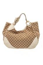 Gucci Brown Leather Charlotte GG Shoulder Bag