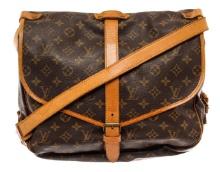 Louis Vuitton Brown Monogram Leather Saumur 30 Messenger Bag