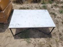 New Granite Top Metal Frame Coffee Table