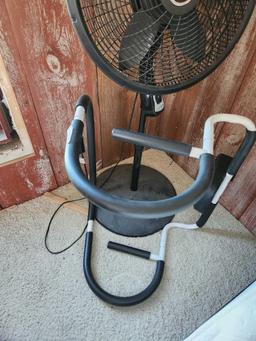 Fan on Stand & Exercise Equipment