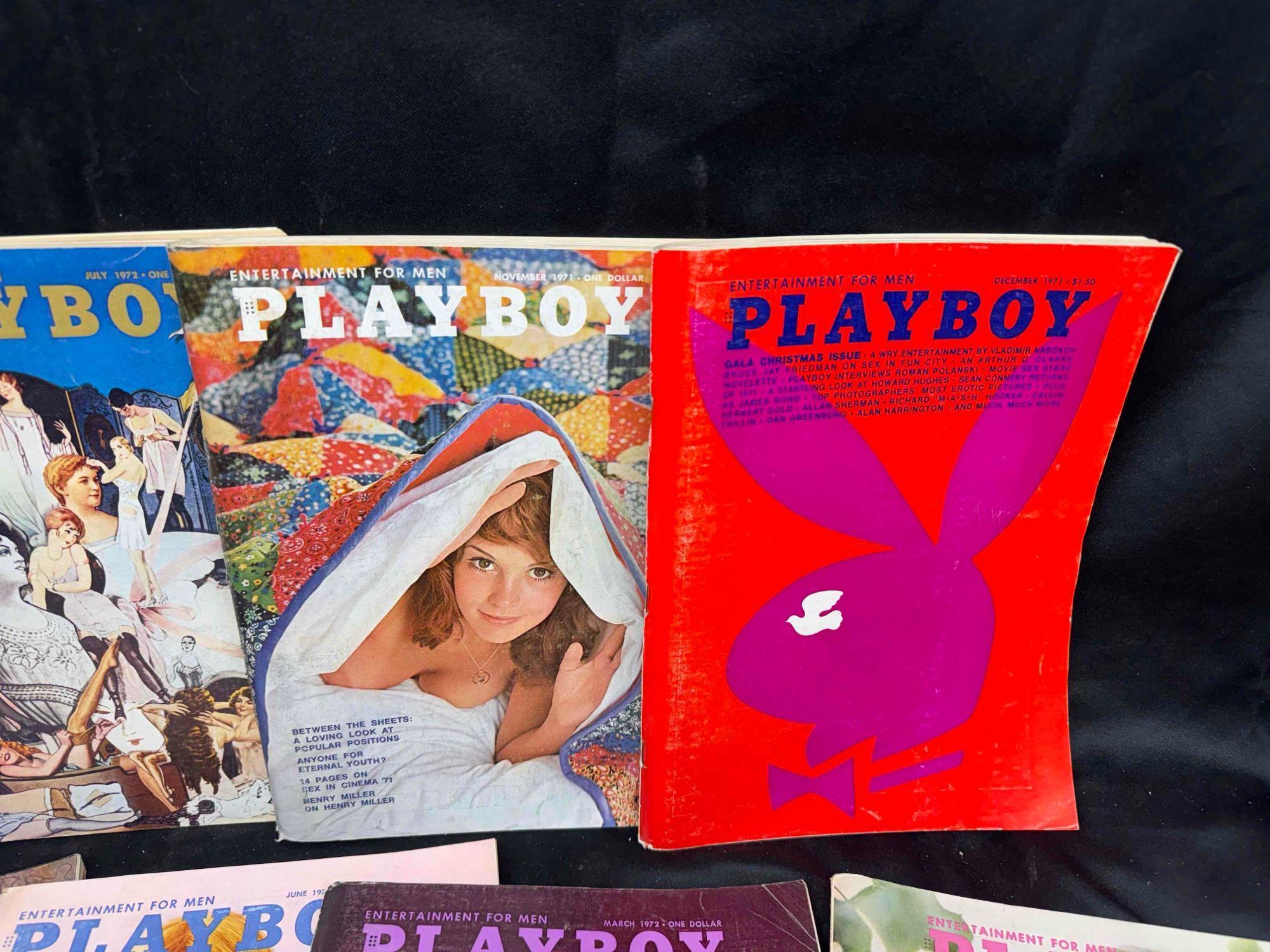 14 Vintage Playboy Magazines 1970-1972 Centerfolds