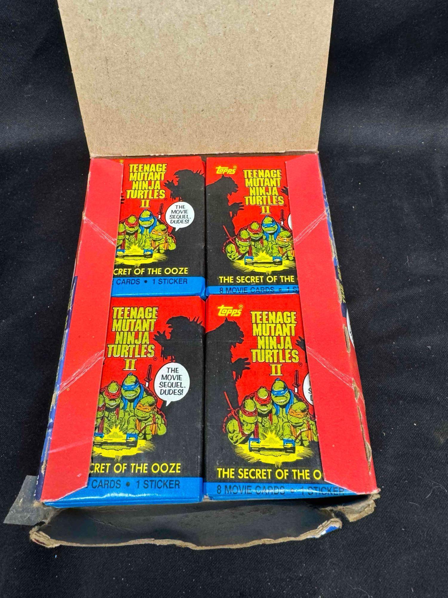 Teenage Mutant Ninja Turtles Movie II Cards Box 36 Sealed Wax Packs Secret of the Ooze Topps