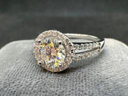 Silver 925 Moissanite Diamond Ring With GRA Certificate 2.71 Grams Size 7