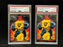 Pair of 1992 Marvel Masterpieces #85 Strong Guy PSA Graded 8.5 Trading Cards