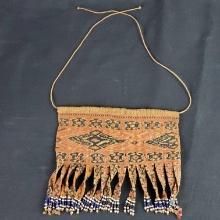 Southeastern indian woven Ceremonial cloth with glass beads